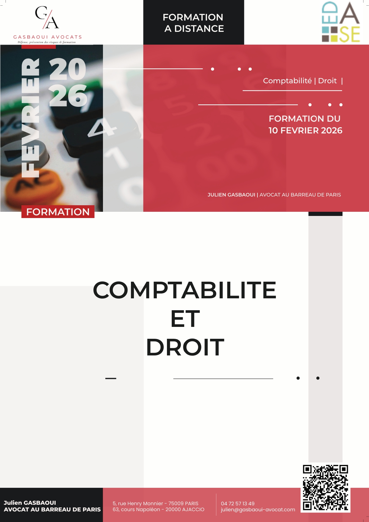 Visuel formation 10 février 2026 • Gasbaoui Avocats